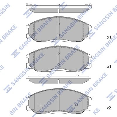 Колодки тормозные HYUNDAI Santa Fe (01-) SSANGYONG Actyon,Rexton (02-) передние  SP1157 SANGSIN