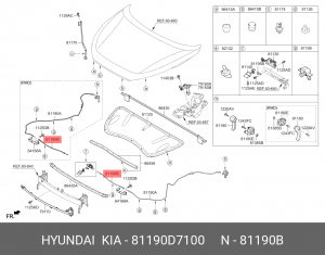 ТРОСИК ЗАМКА КАПОТА TUCSON 81190D7100 MOBIS
