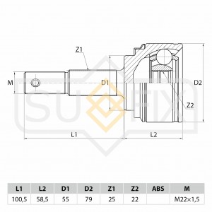 ШРУС наружный NISSAN Almera(N16) 1.5 00-06 / Almera Classic 1.6 06 ST-1078 ST-1078 SUFIX