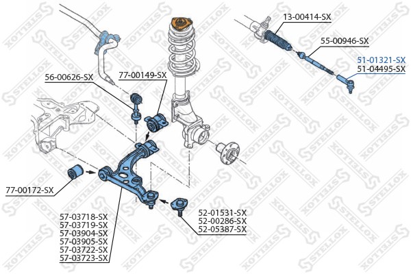 наконечник рулевой!\ Fiat Ducato 94> 51-01321-SX STELLOX