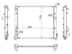 Радиатор CADILLAC SRX  STS 3.6  04-10 CA0002-1 CA00021 CA00021 SAT