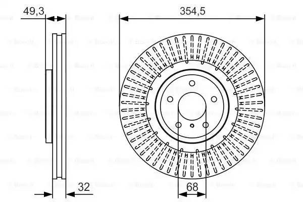 Диск тормозной задний 0986479T02 0 986 479 T02 BOSCH