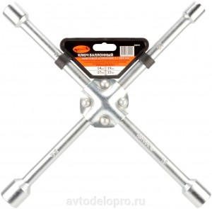 Ключ баллонный крестообразный 17х19х22мм 1/2" L=390мм усиленный АВТОДЕЛО 34412 AVTO DELO