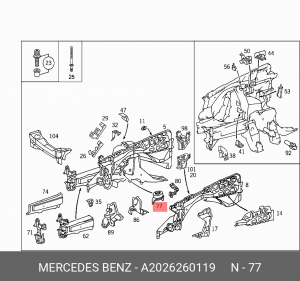 MB W202 левая A 202 626 01 19 MERCEDES BENZ