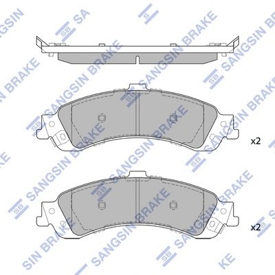 Колодки тормозные CHEVROLET Tahoe задние (4шт.) SANGSIN SP1370 SANGSIN