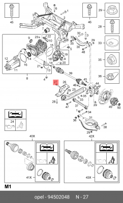 Болт CHEVROLET Captiva (07-) рычага продольного заднего OE 94502048 GENERAL MOTORS
