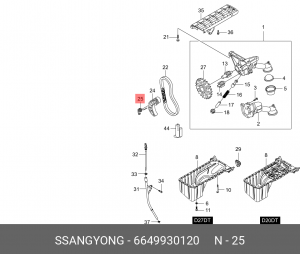 Пружина SSANGYONG Actyon (06-),Kyron (05-),Rexton (03-) (D20/27) натяжителя цепи 6649930120 SSANG YONG