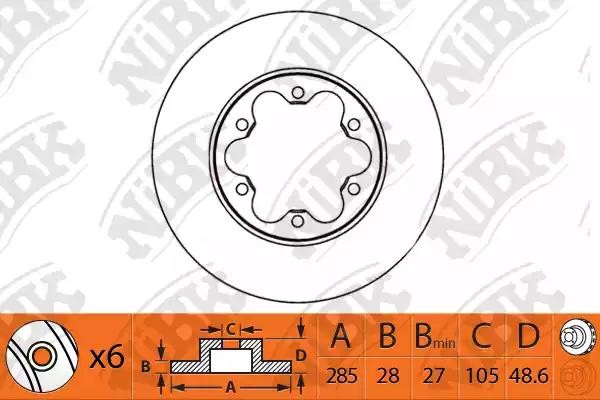 Диск тормозной TOYOTA HIACE 2005 RN1330 RN1330 NIBK