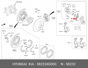 пыльник тормозной системы!\ Hyundai 582324D000 HYUNDAI