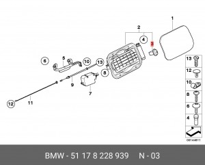 Буфер BMW 1 (E81),3 (E36),7 (E3) люка бака топливного OE 51 17 8 228 939 BMW