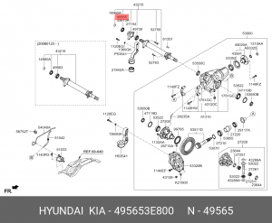Сальник-пыльник переднего дифференциала  49565-3E800 495653E800 HYUNDAI KIA