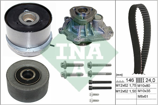 Комплект ГРМ OPEL (Z16XEP,Z16XER,A16XER,A16LET,Z18XER,A18XER) с насосом водяным  530 0724 30 INA