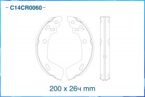 Тормозные колодки задние барабанные C14CR0060 C14CR0060 CWORKS
