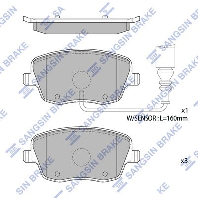 Колодки тормозные SKODA FABIA/VOLKSWAGEN POLO 1.2-1.9D 01- пер.(с датчиком) SP18 SP1806A SANGSIN