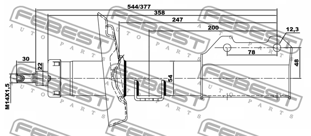 Амортизатор передн правый CHEVROLET CRUZE 18660628FR 18660628FR FEBEST