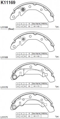 Колодки тормозные барабанные DAEWOO MATIZ K11169 K11169 MK KASHIYAMA