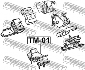 Подушка двигателя задняя TM-01 FEBEST