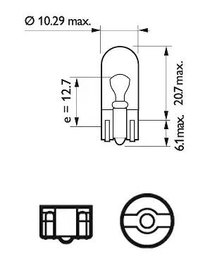 Лампа 24V W5W T10W W2.1x9.5d PHILIPS 13961CP PHILIPS