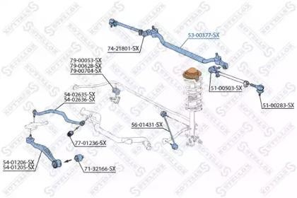 тяга рулевая центральная!\ BMW E28 1.8-3.5/2.4D/TD 81-90 53-00377-SX STELLOX