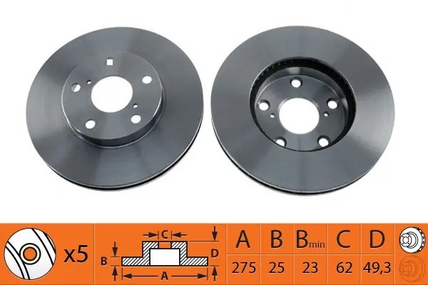 Диск тормозной передний TOYOTA RAV 4 II 1.8/2.0 00-06 BR21127T BR21127T SB NAGAMOCHI