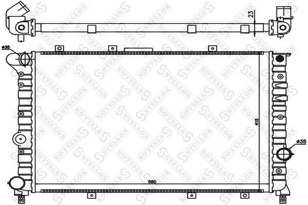 радиатор системы охлаждения!\ Alfa Romeo 156 1.9-2.4JTD 97-06 10-25488-SX STELLOX