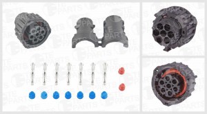 Разъем эл (розетка 7-pin, AMP 1.5) AXOR,ACTROS (фары с габарит огнем,фонари) (от 7810620 TE PARTS