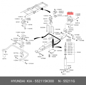 Кронштейн HYUNDAI HD65,72,78 рессоры задней OE 552115K300 HYUNDAI KIA