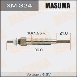 свеча накаливания! 6,2V\ Mitsubishi Galant/Pajero/Lancer 1.8D/2.0D/2.5D 86> XM-324 MASUMA