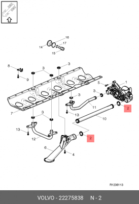 Кольцо уплотнительное масляного насоса 30,0 x 39,2 x 5,0 mm 22275838 VOLVO