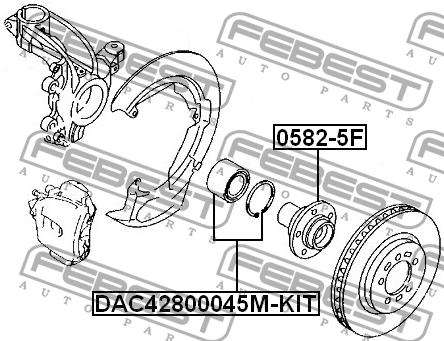 Подшипник ступицы DAC42800045M-KIT DAC42800045M-KIT FEBEST
