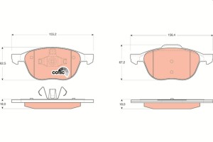 Колодки передние FORD FOCUS II-III, MAZDA 3 (BK, BL) GDB1583 GDB1583 TRW