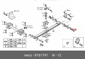 Болт передней рессоры 8161191 IVECO 8161191 IVECO