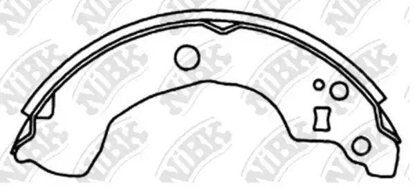 Колодки тормозные NISSAN Almera N16E (00-06) задние барабанные (4шт.) NIBK FN1247 NIBK
