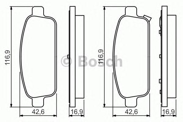 Колодки тормозные CHEVROLET Cruze (09-) задние (4шт.) BOSCH 0 986 495 259 BOSCH