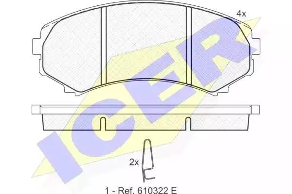 181374 колодки дисковые передние!\ Mazda MPV 2.6i/3.0/2.5TD 92-99, Mitsubishi Pa 181374 ICER