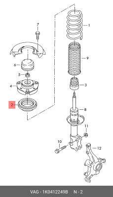 Подшипник амортизатора VAG 1K0 412 249B 1K0 412 249 B VAG