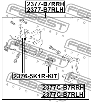 Поршень задн суппорта SKODA OCTAVIA (1Z) 2376-5K1R-KIT 2376-5K1R-KIT FEBEST