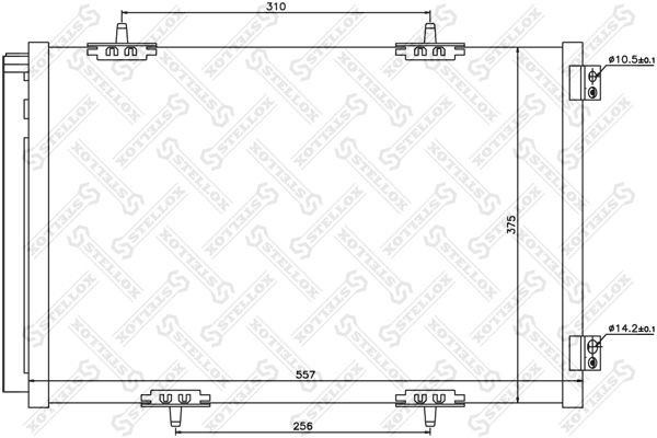 радиатор кондиционера!\ Citroen C2/C3, Peugeot 207/1007 1.4i/1.6HDi 04> 10-45632-SX STELLOX