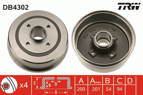 OPEL CORSA C (2000-2006)/TIGRA TWINTOP (2004>) DB4302 TRW