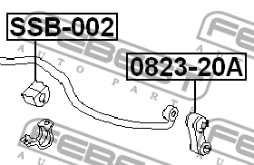 Втулка стабилизатора передняя SUBARU LEGASY B10-B12 SSB-002 SSB-002 FEBEST