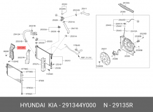 ПРАВАЯ ЗАЩИТНАЯ НАПРАВЛЯЮЩАЯ 29134-4Y000 291344Y000 HYUNDAI KIA