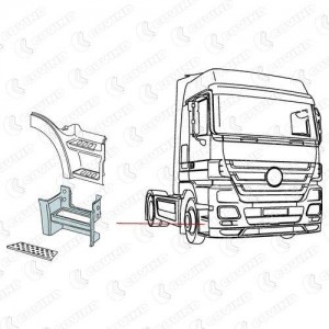корпус подножки нижний! правый \MB Actros MP2 Mega Space 943250 COVIND
