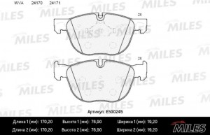 Колодки тормозные передние (Смесь CERAMIC серия PRO) BMW X5 E70 07-/X6 E71 08- ( E500245 MILES