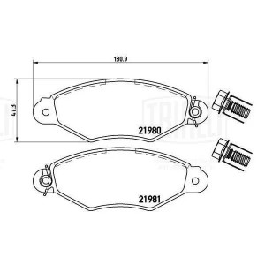 Колодки торм. Peugeot 206 (98-)/306 (97-) диск. перед. (с уст. кмпл.) (PF 4317) PF 4317 TRIALLI