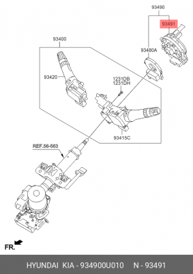 Кольцо HYUNDAI Solaris колеса рулевого контактное OE 934900U010 HYUNDAI KIA