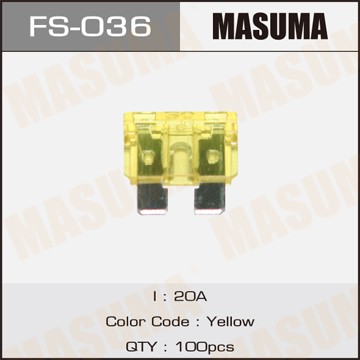 предохранитель! 20A желтый\ FS-036 MASUMA