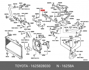 Прокладка 16258-28030 16258-28030 TOYOTA
