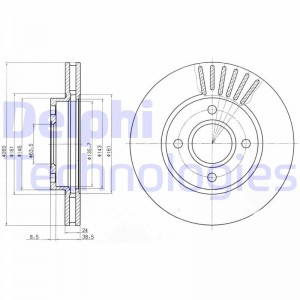 BG2699 диск тормозной передний!\ Ford Mondeo/Scorpio all 93> BG2699 DELPHI