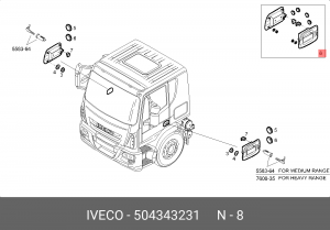ручки дверные! наружные, прав+лев\Iveco Eurocargo/Eurotech/Stralis 03> 504343231 IVECO