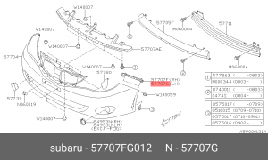 SUBARU КРОНШТЕЙН БАМПЕРА L 57707FG012 SUBARU